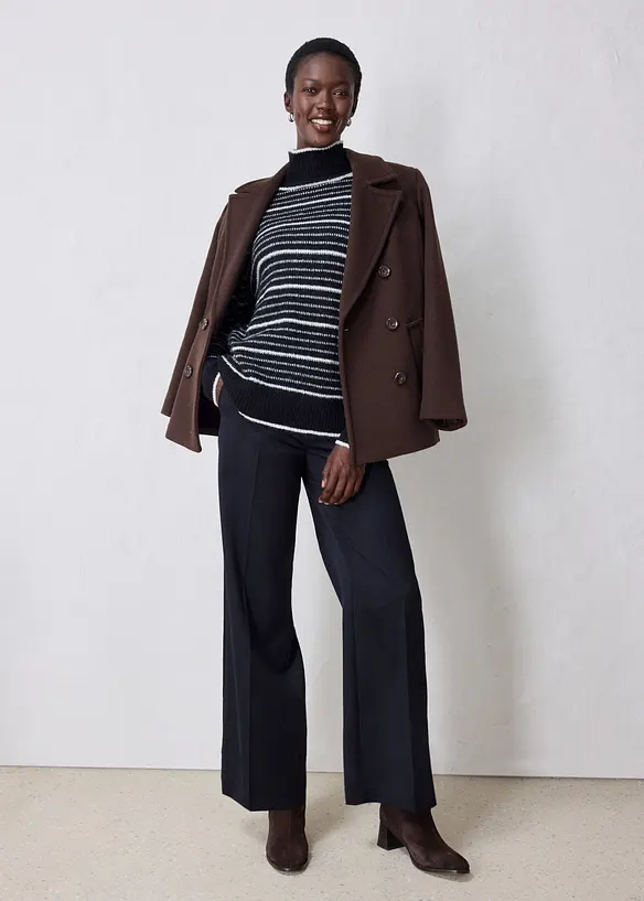 Maglione lungo in misto lana morbido, bonprix