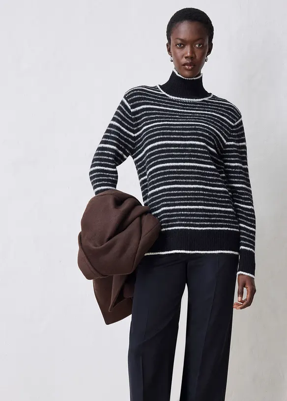 Maglione lungo in misto lana morbido, bonprix