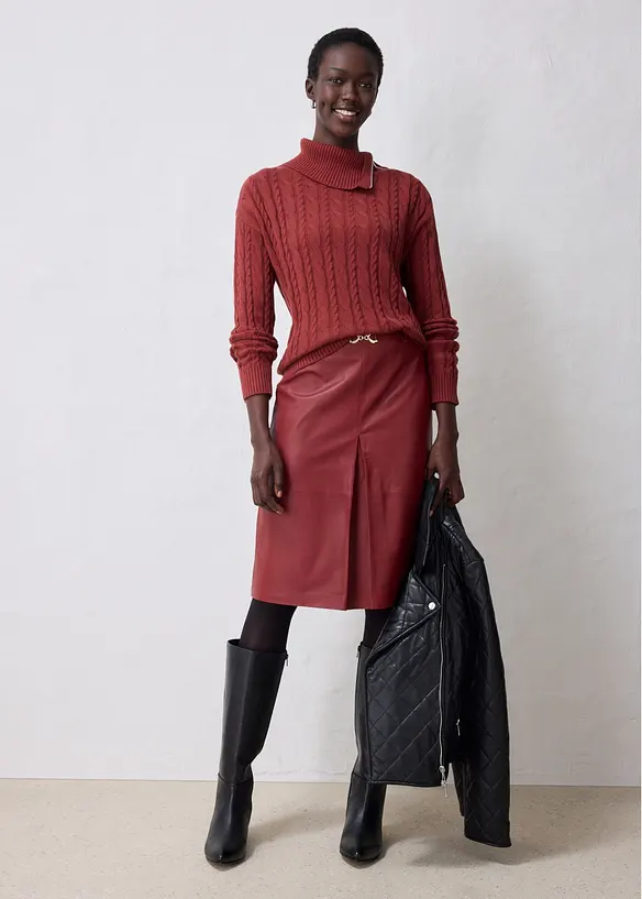 Maglione a collo alto in morbido misto lana, bonprix