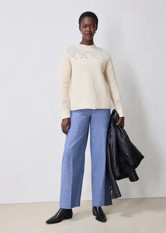 Maglione in misto lana morbido, bonprix