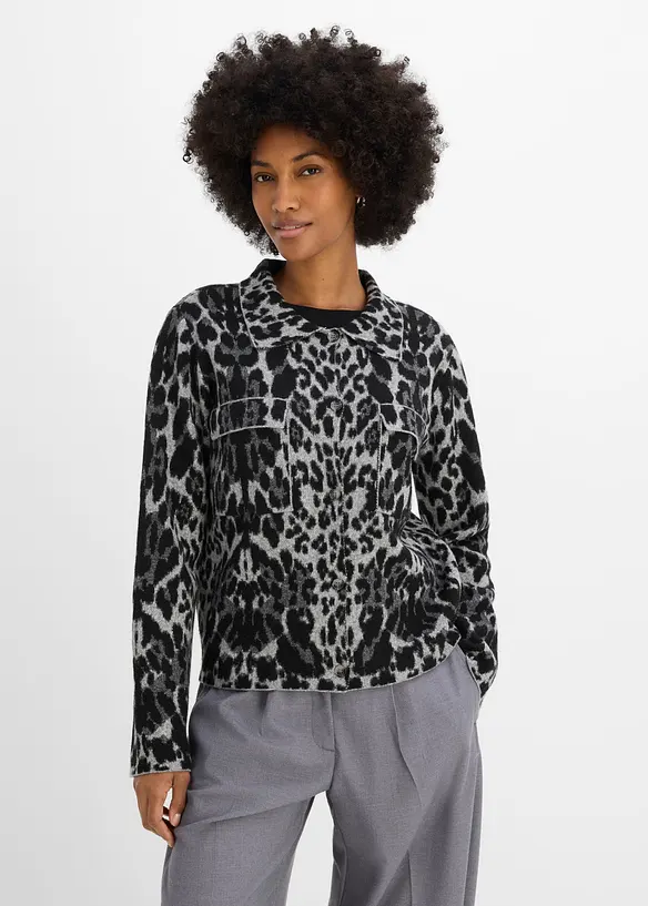 Cardigan con motivo jacquard, bonprix