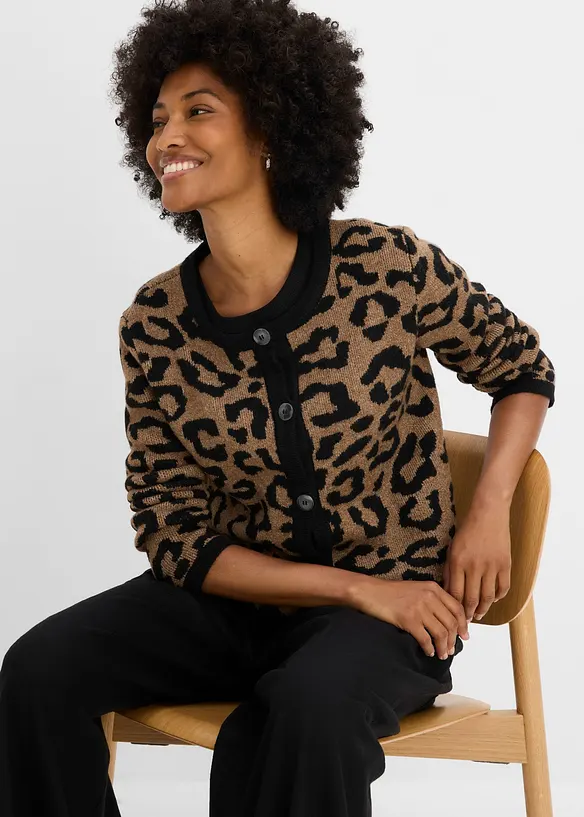 Cardigan con motivo jacquard, bonprix