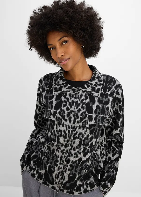 Cardigan con motivo jacquard, bonprix
