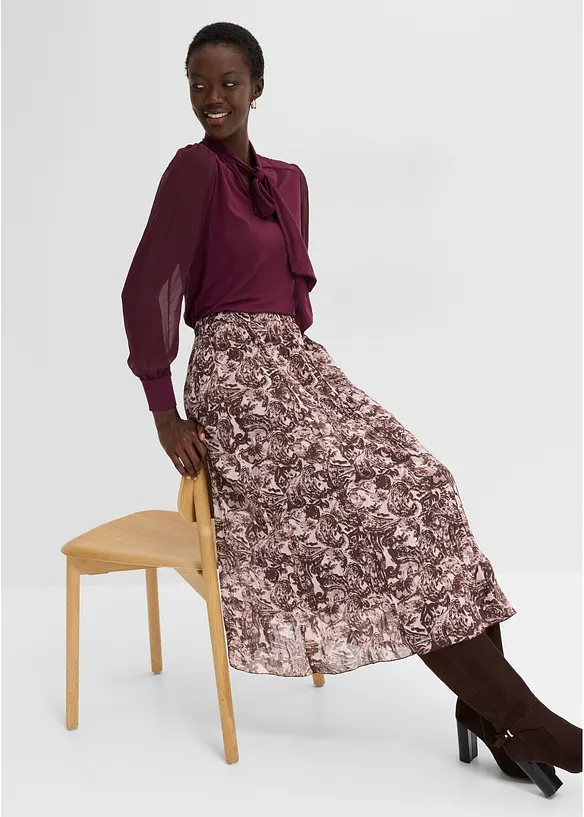 Gonna in chiffon effetto stropicciato, bonprix