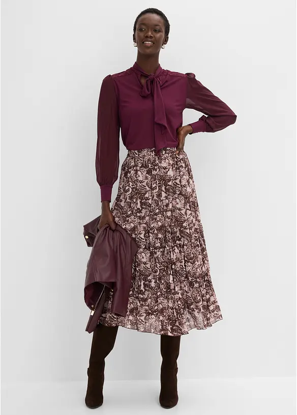 Gonna in chiffon effetto stropicciato, bonprix
