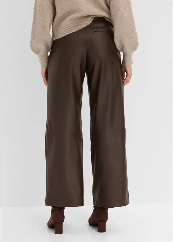 Pantaloni larghi in similpelle, bonprix