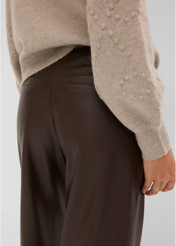Pantaloni larghi in similpelle, bonprix