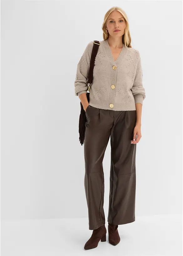 Pantaloni larghi in similpelle, bonprix