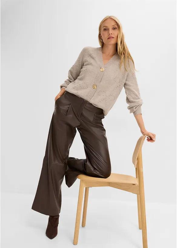 Pantaloni larghi in similpelle, bonprix