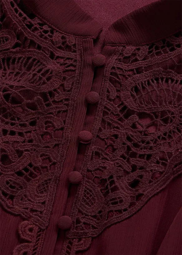 Abito in chiffon con dettagli in pizzo, bonprix