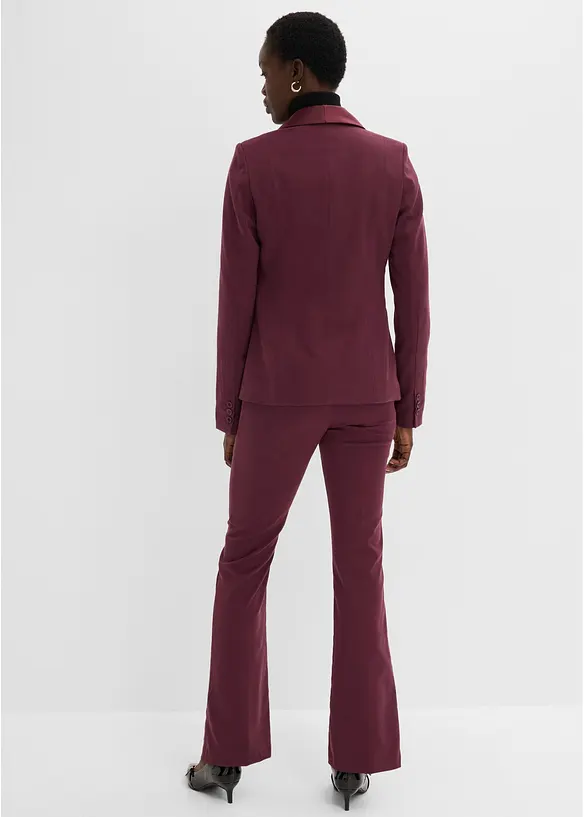 Tailleur giacca e pantaloni con inserto in satin, bonprix