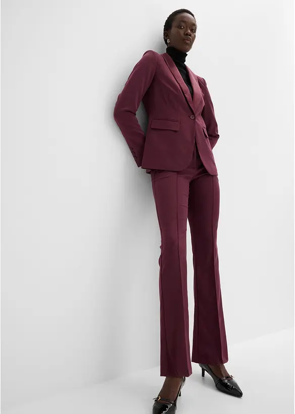 Tailleur giacca e pantaloni con inserto in satin, bonprix