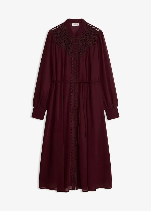 Abito in chiffon con dettagli in pizzo, bonprix