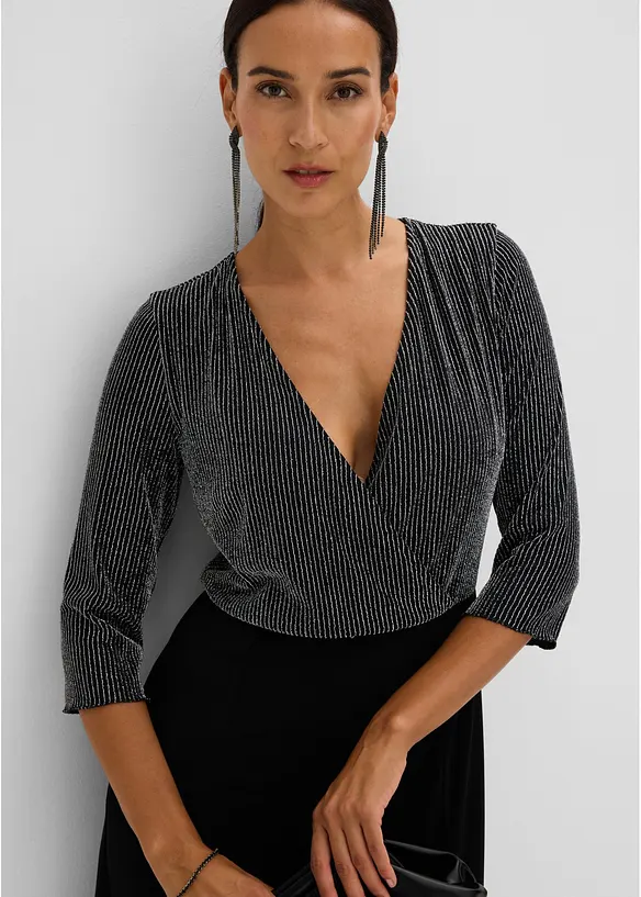 Abito in jersey con inserto glitterato, bonprix