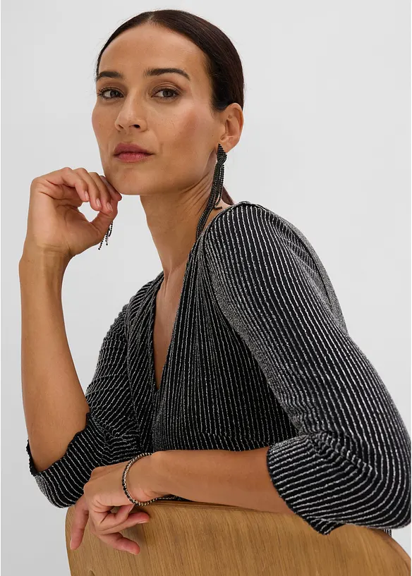 Abito in jersey con inserto glitterato, bonprix