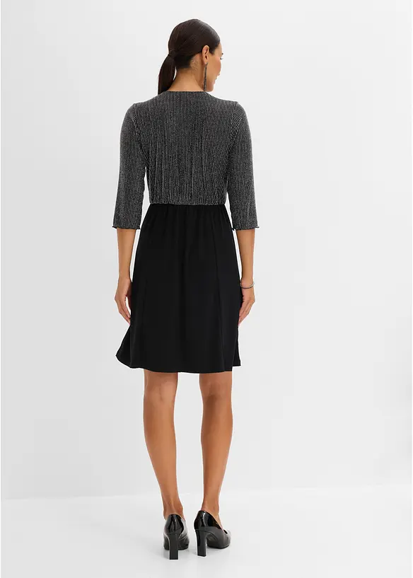 Abito in jersey con inserto glitterato, bonprix