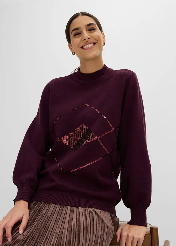Maglione con paillettes, bonprix