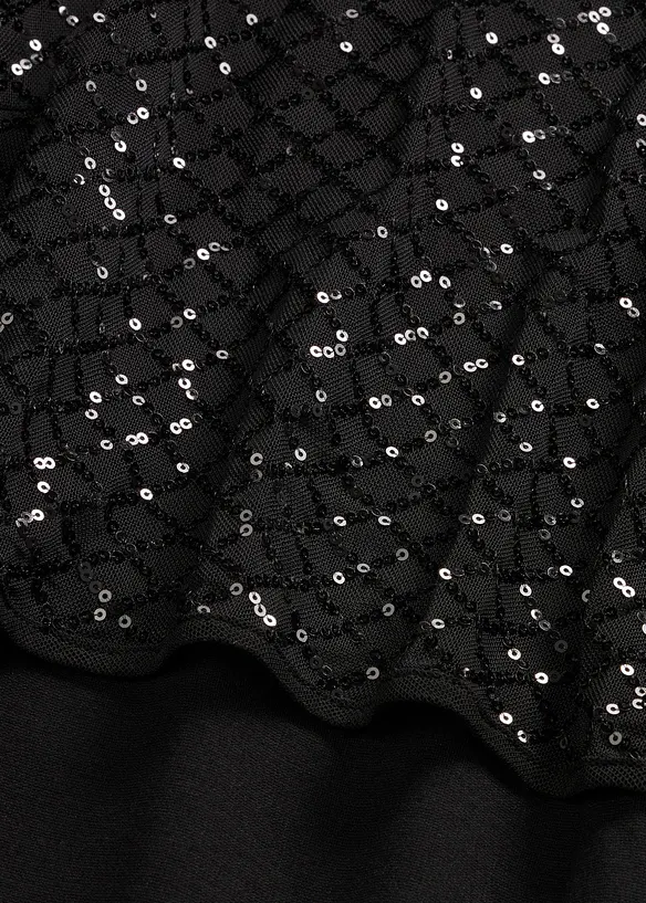 Abito in punto di Roma con paillettes, bonprix