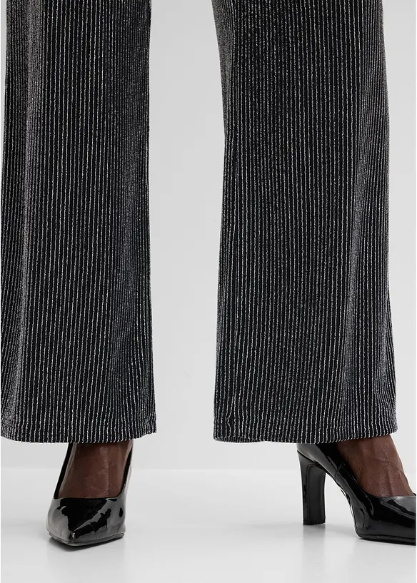 Pantaloni in jersey con righe glitterate, bonprix