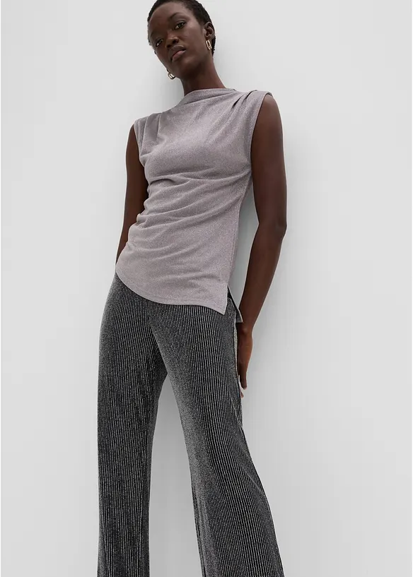 Pantaloni in jersey con righe glitterate, bonprix