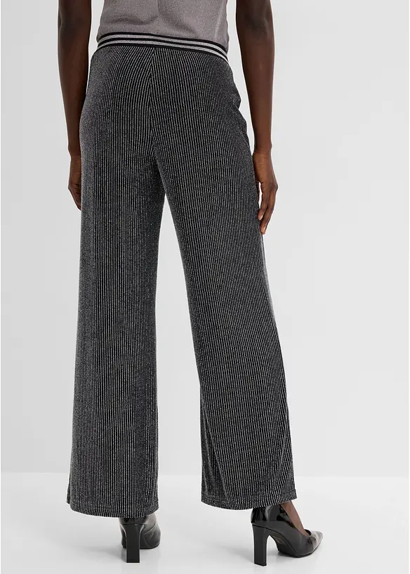 Pantaloni in jersey con righe glitterate, bonprix