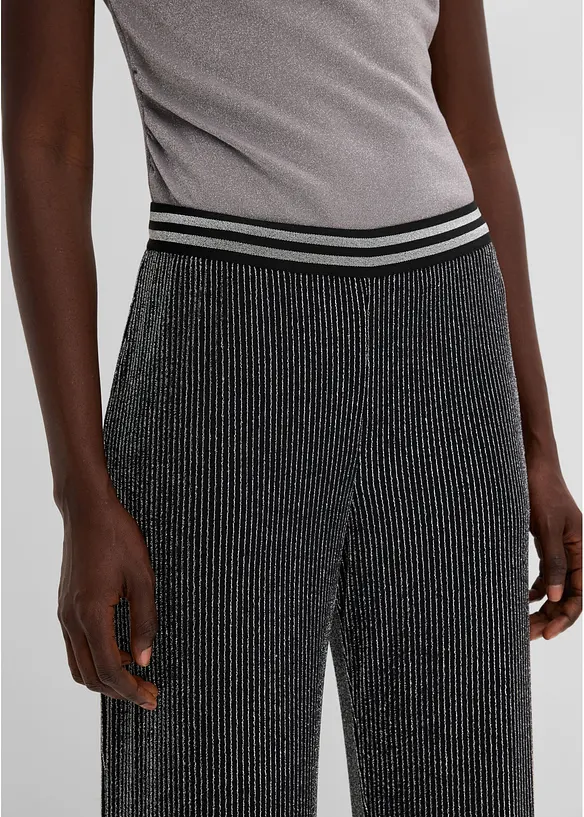 Pantaloni in jersey con righe glitterate, bonprix