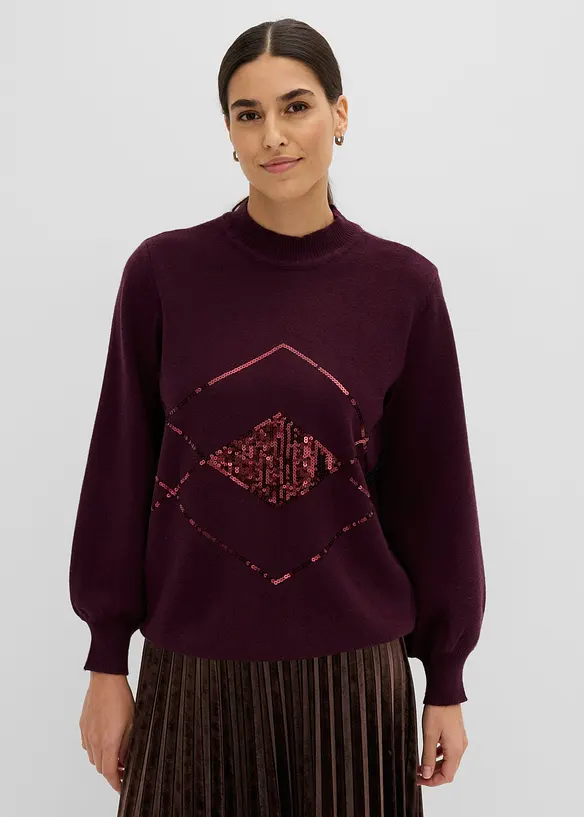 Maglione con paillettes, bonprix