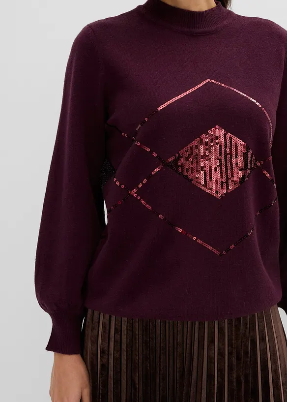 Maglione con paillettes, bonprix