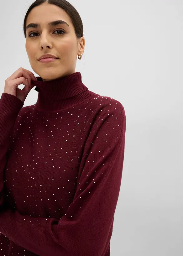 Abito in maglia con brillantini, bonprix