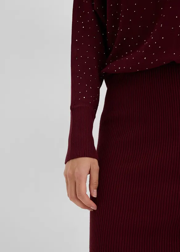 Abito in maglia con brillantini, bonprix