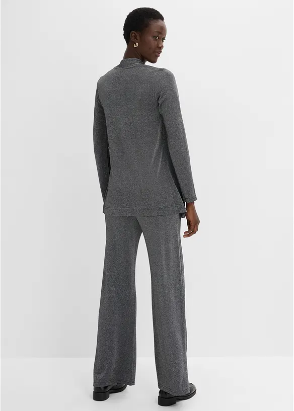 Maglia glitterata effetto 2 in 1 e pantaloni (set 2 pezzi), bonprix