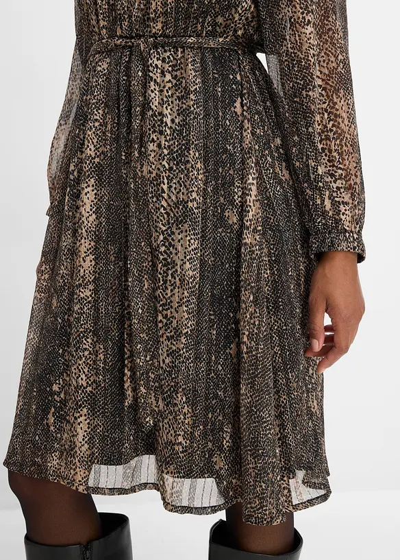 Abito in chiffon con cintura da annodare, bonprix