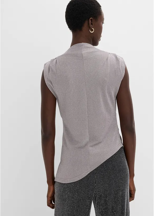 Maglia con fondo a punta e glitter, bonprix