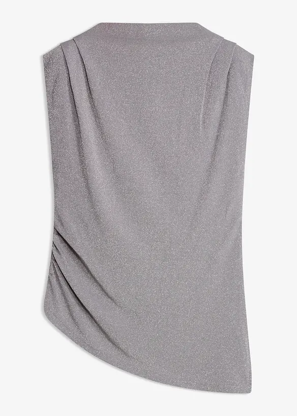 Maglia con fondo a punta e glitter, bonprix