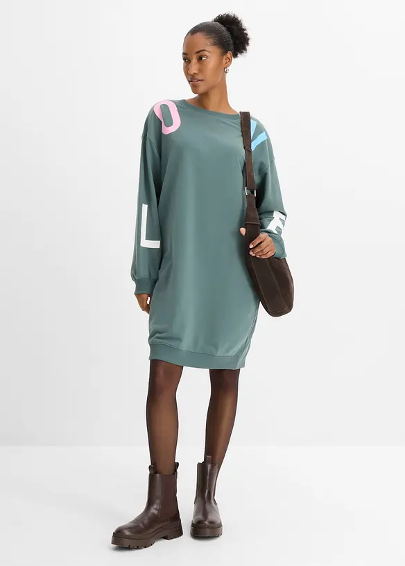 Abito in felpa di misto cotone morbido, bonprix