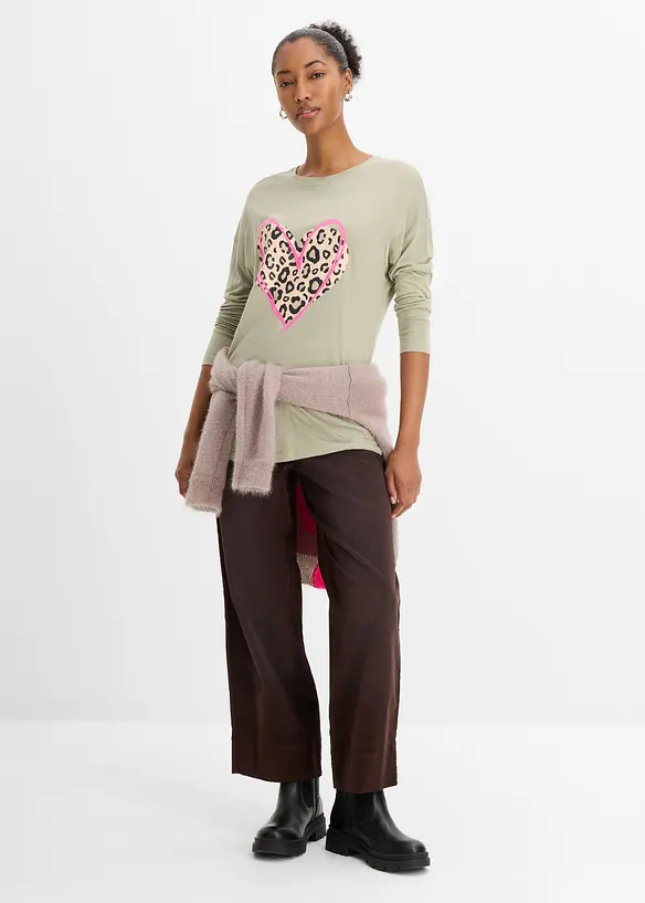 Maglia a maniche lunghe in morbida viscosa, bonprix