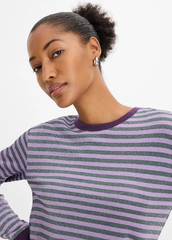 Maglia a maniche lunghe con filato glitterato, bonprix