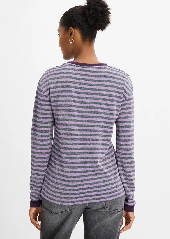 Maglia a maniche lunghe con filato glitterato, bonprix