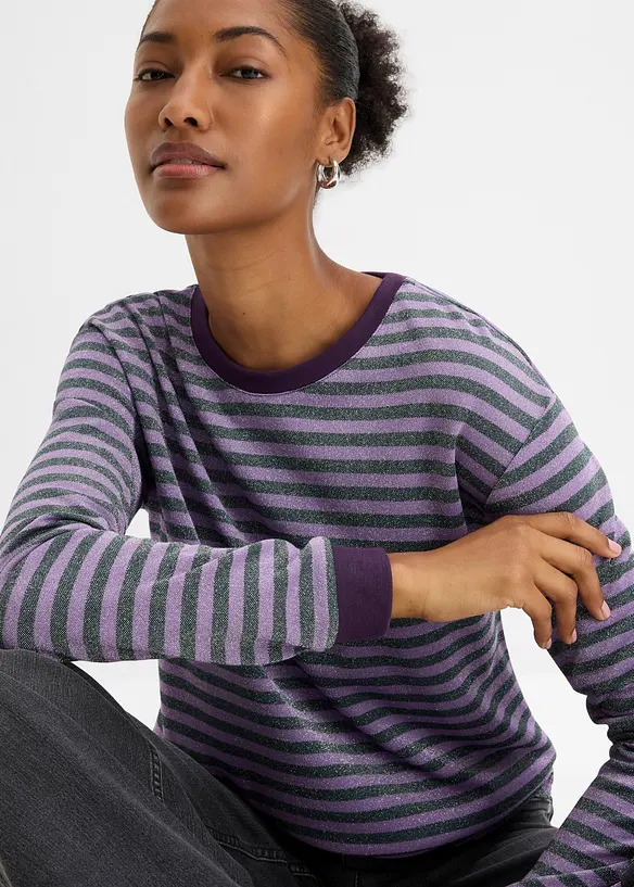 Maglia a maniche lunghe con filato glitterato, bonprix