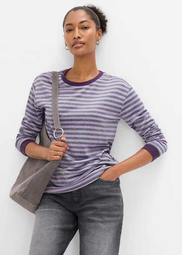 Maglia a maniche lunghe con filato glitterato, bonprix
