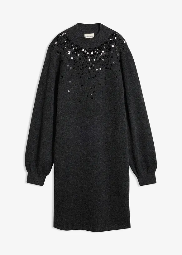 Abito in maglia con paillettes, bonprix