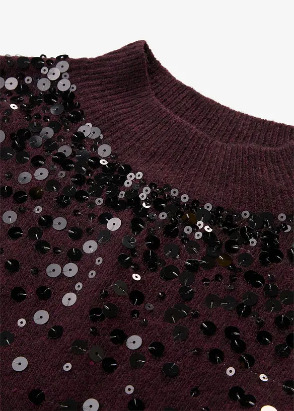 Abito in maglia con paillettes, bonprix