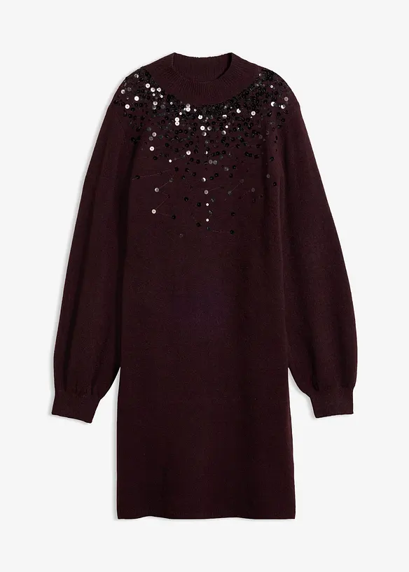 Abito in maglia con paillettes, bonprix