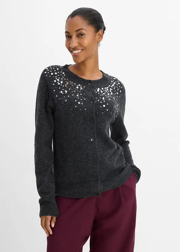 Cardigan con paillettes scintillanti, bonprix
