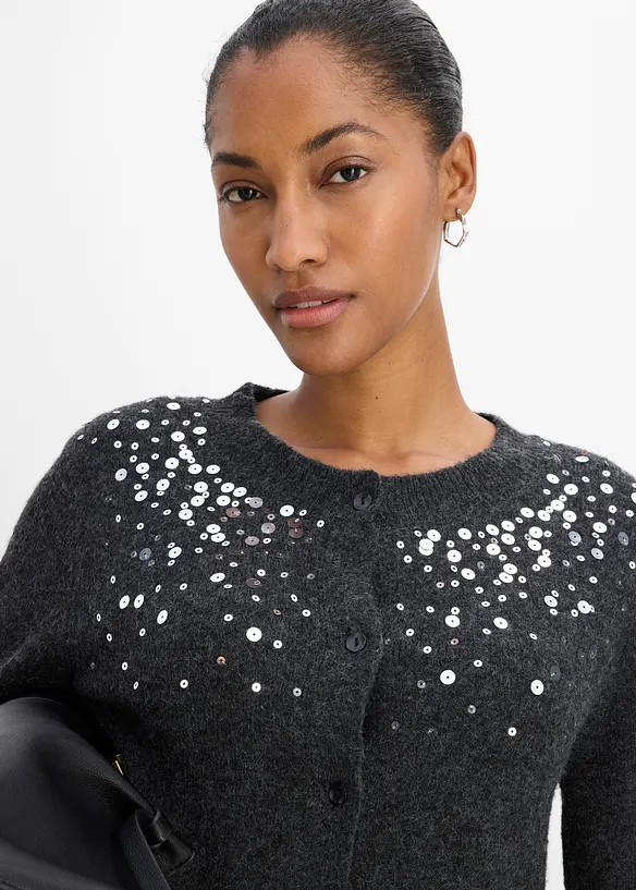 Cardigan con paillettes scintillanti, bonprix