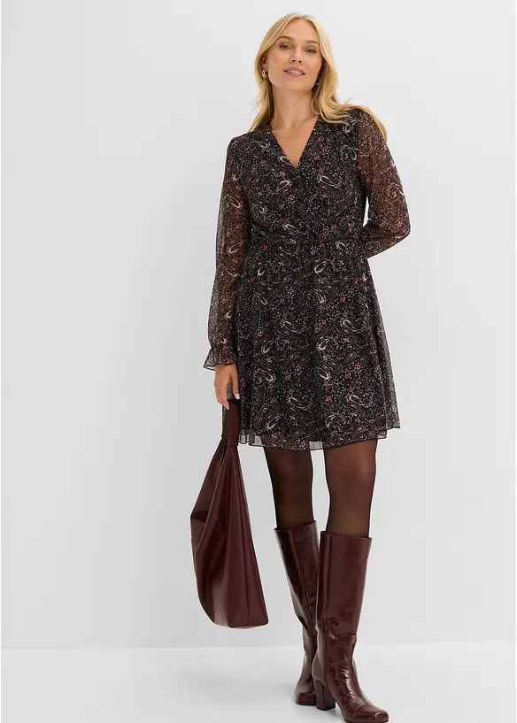 Abito in jersey e mesh fine, bonprix