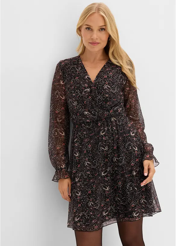Abito in jersey e mesh fine, bonprix