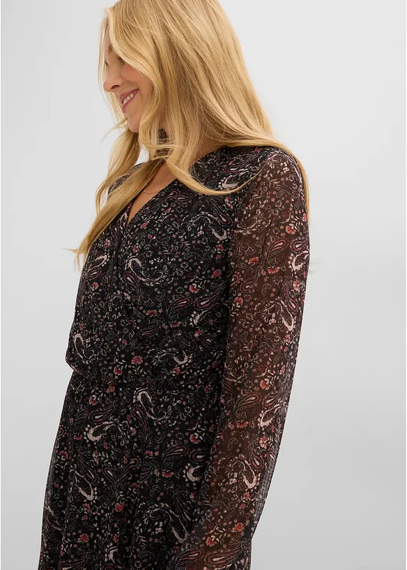 Abito in jersey e mesh fine, bonprix