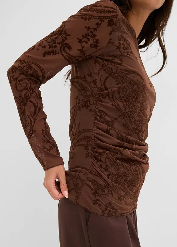 Maglia a maniche lunghe in fine mesh, bonprix