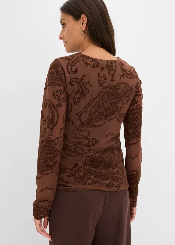 Maglia a maniche lunghe in fine mesh, bonprix